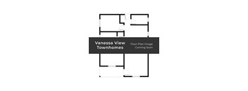 A black and white image of a floor plan for Vanessa View Townhomes.